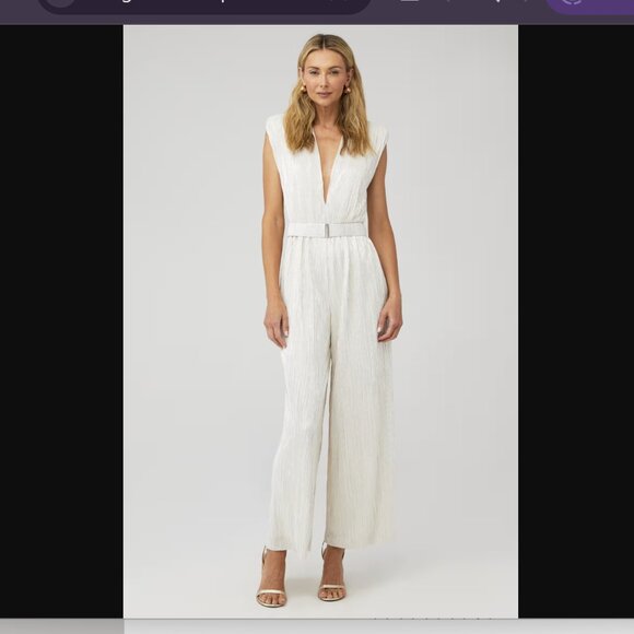 -PRE LOVED- SABINA MUSAYEV PELEG JUMPSUIT IN OFF WHITE SZ M